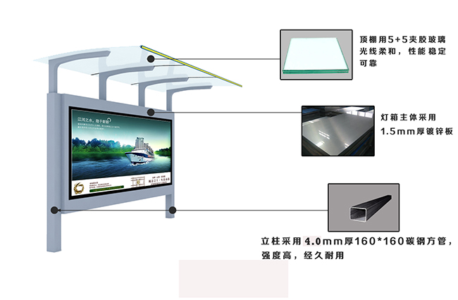 廣州款候車(chē)亭主材說(shuō)明